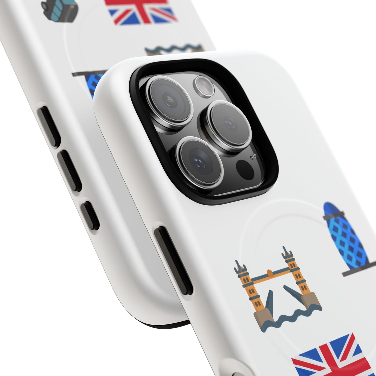 London Icons Tough Magnetic Phone Case — Union Jack, Tower Bridge & Double-Decker Design