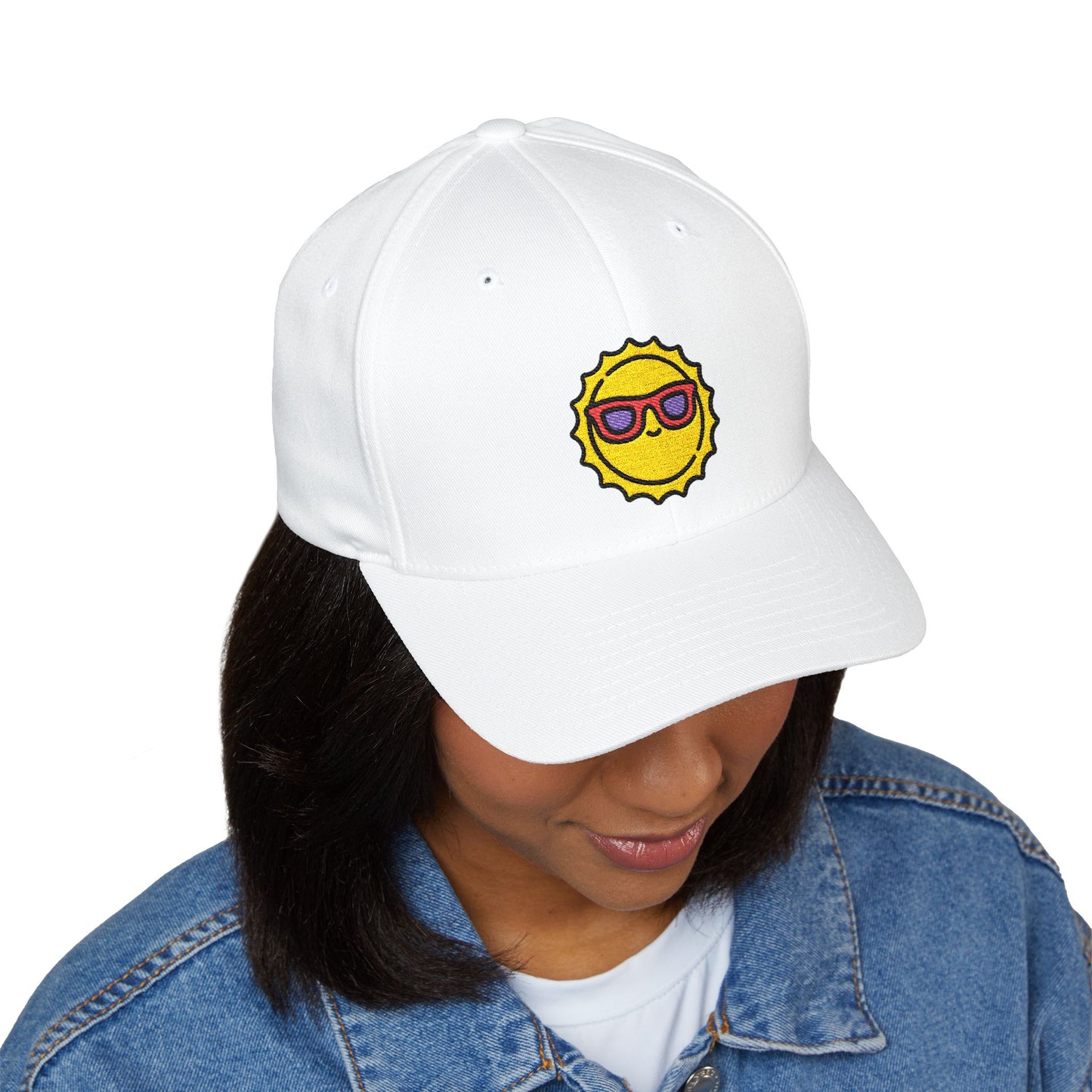 Embroidered Sunny Sunglasses Cap — Fun Summer Sun Hat