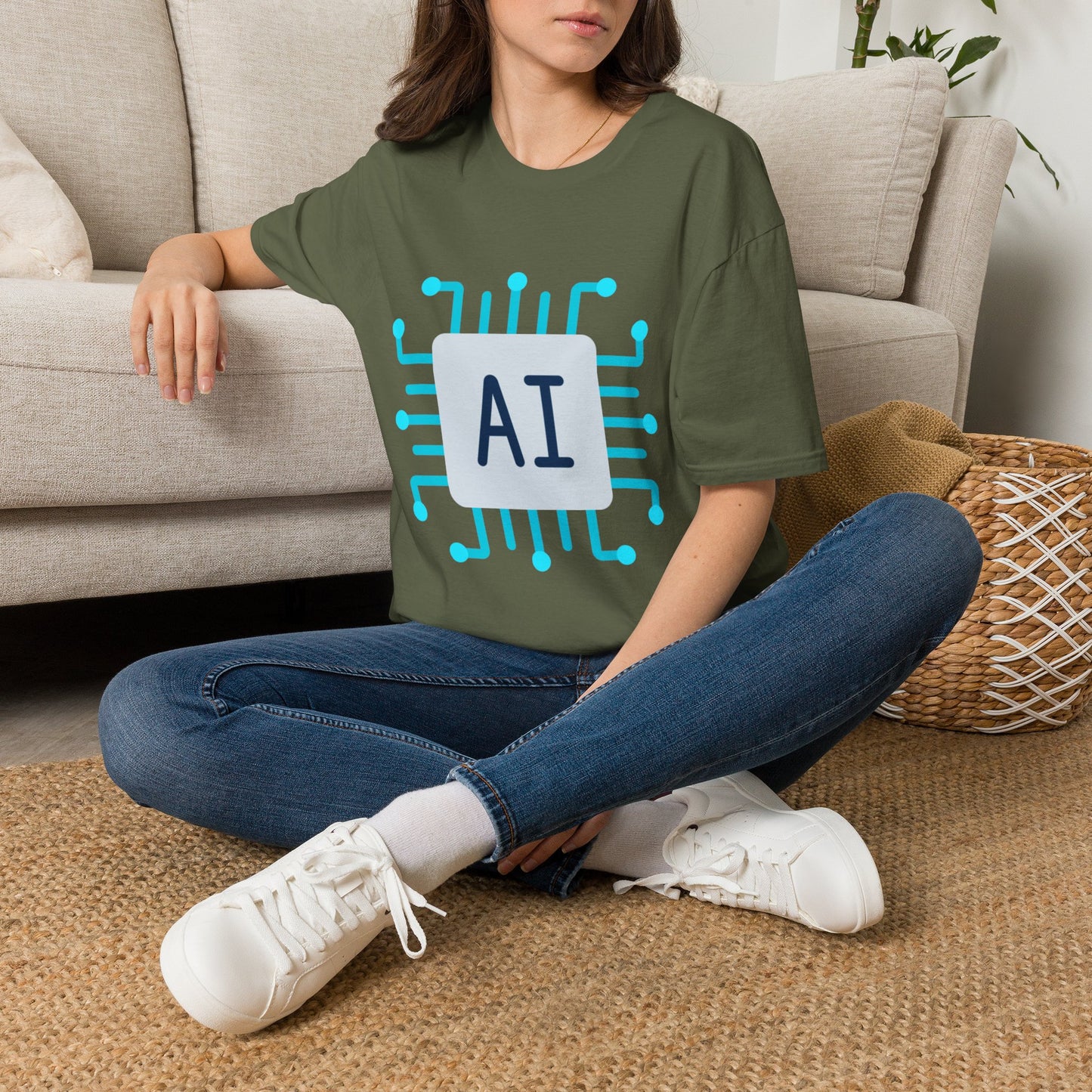 AI Chip Graphic T‑Shirt — Tech Circuit Design Tee