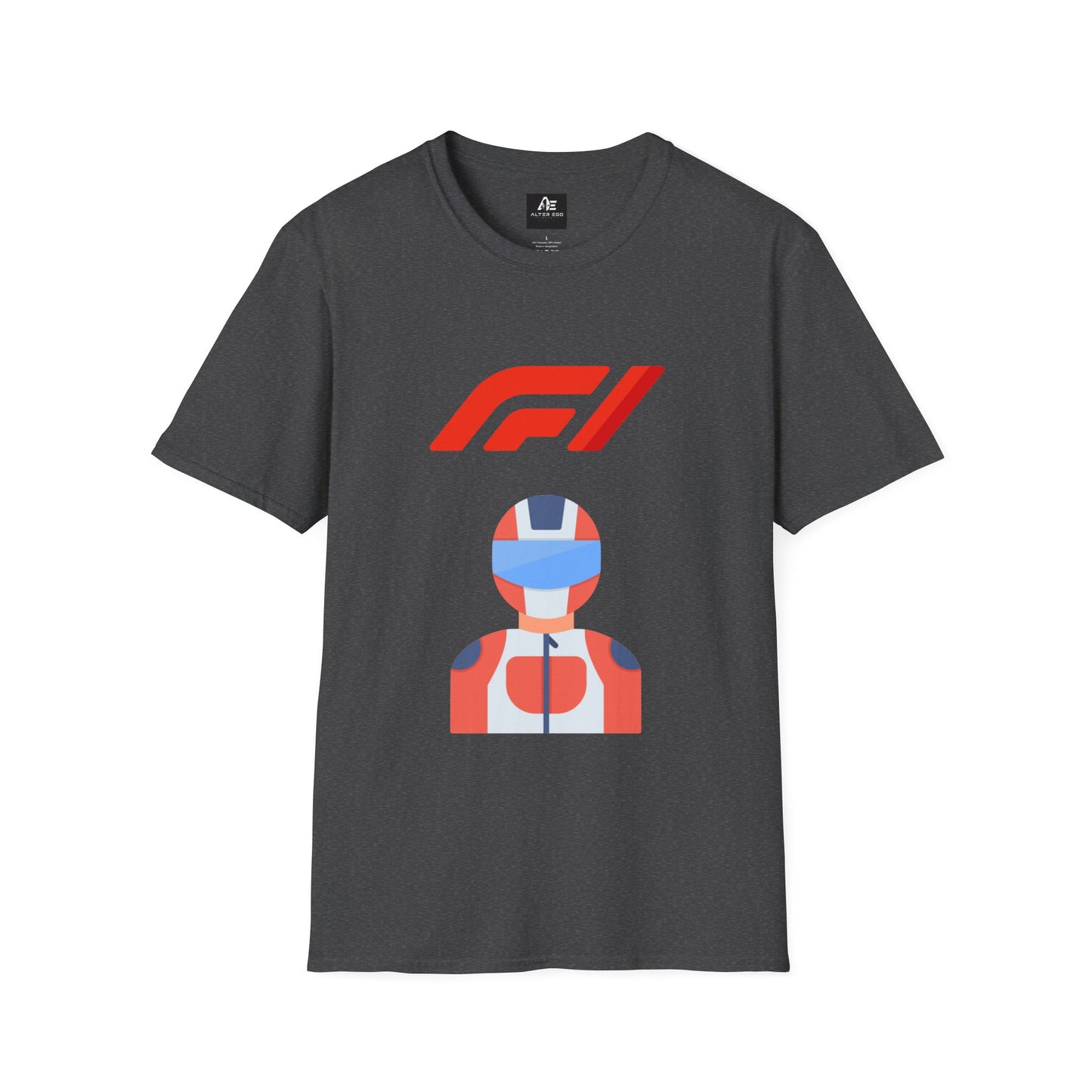 Racing Driver Graphic T-Shirt — Retro F1 Helmet Logo Tee