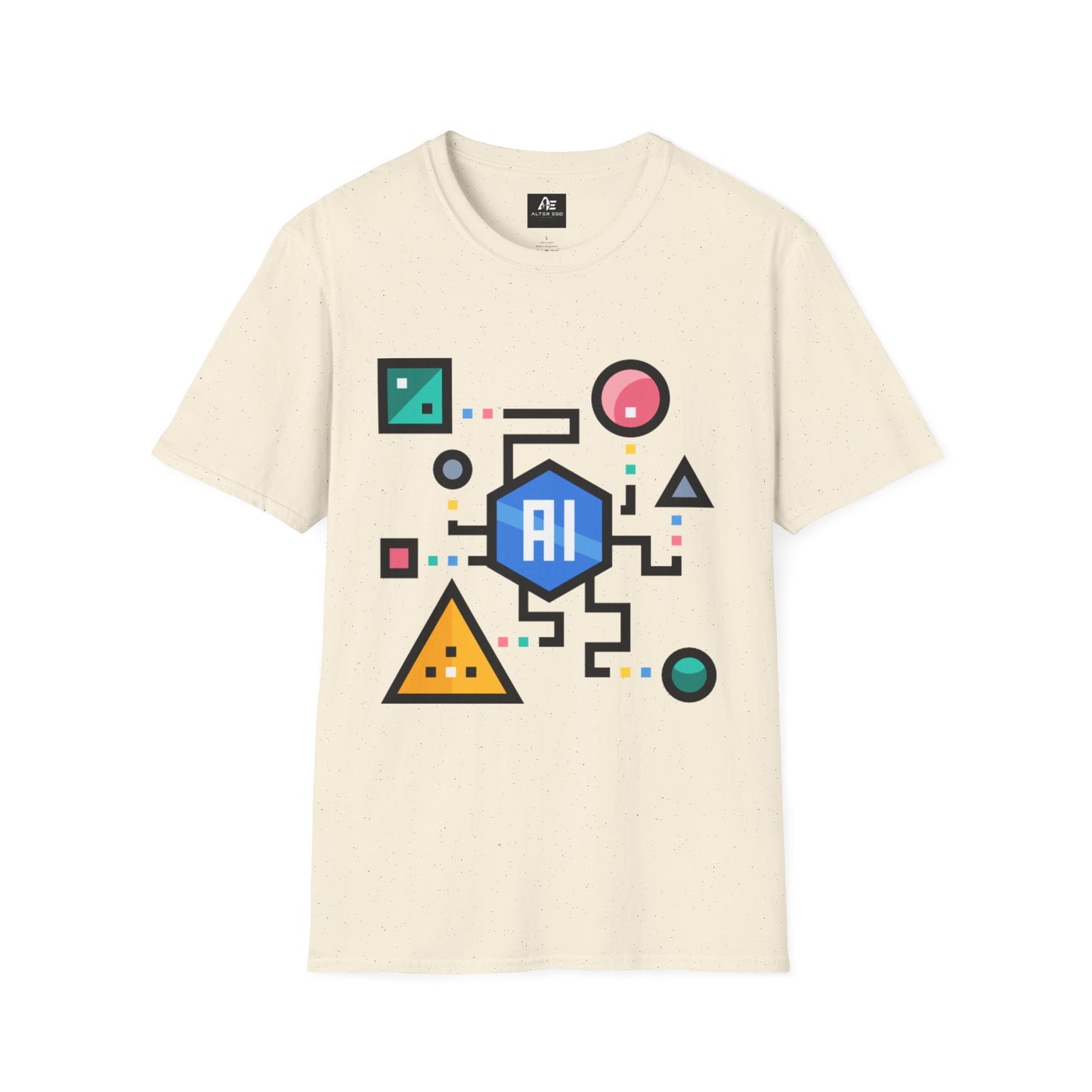 AI Circuit Graphic T-Shirt — Colorful Geometric Tech Design