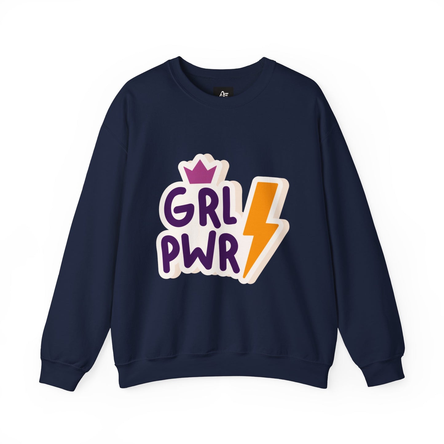 GRL PWR Crewneck Sweatshirt – Girls Power Lightning Bolt Graphic