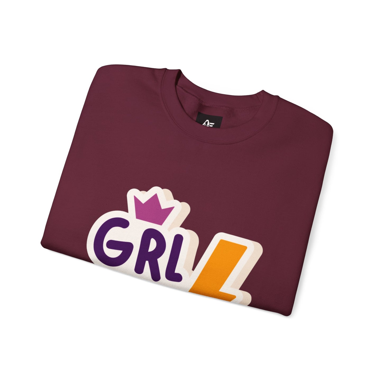GRL PWR Crewneck Sweatshirt – Girls Power Lightning Bolt Graphic