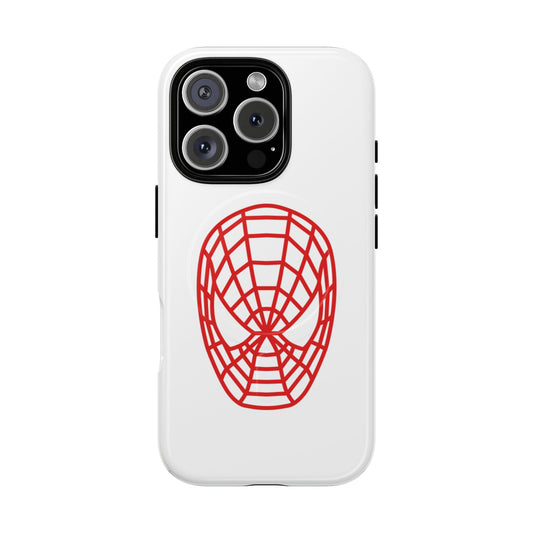 Spider Web Mask Tough Magnetic Phone Case — Red Graphic iPhone Cover