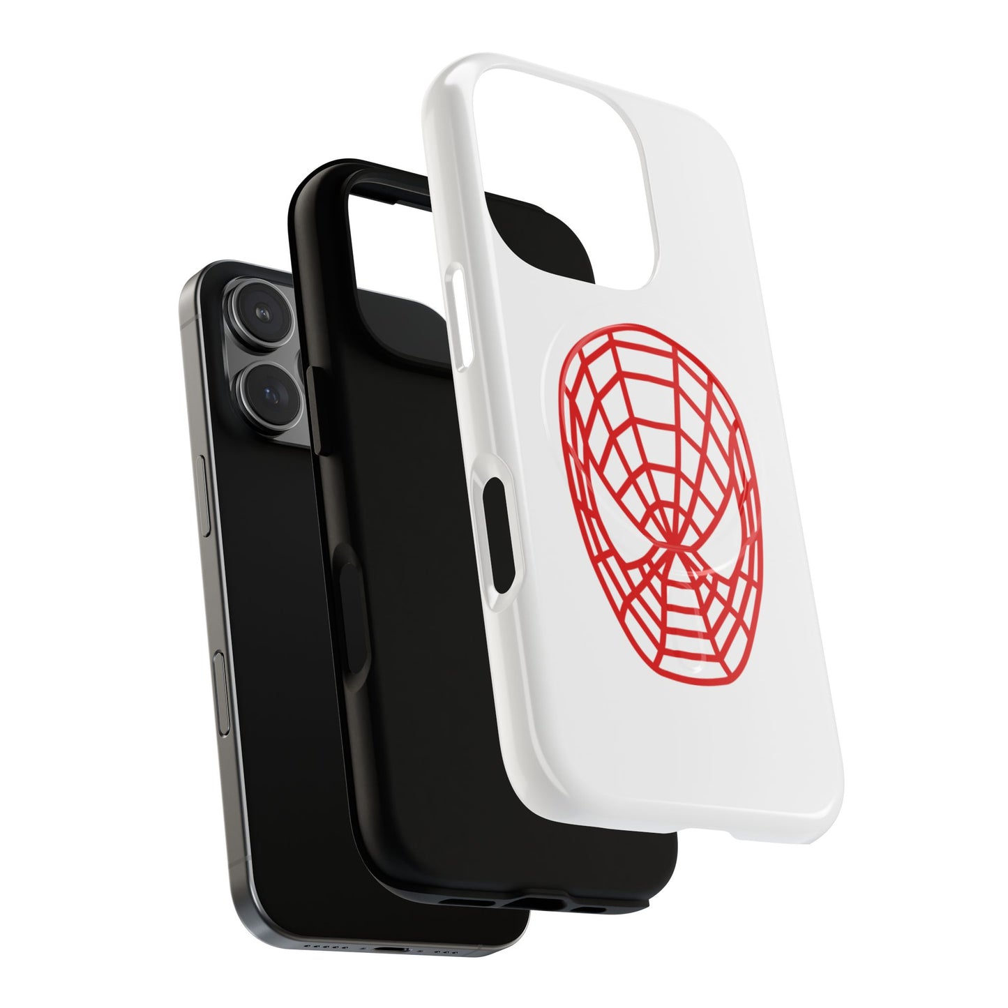 Spider Web Mask Tough Magnetic Phone Case — Red Graphic iPhone Cover