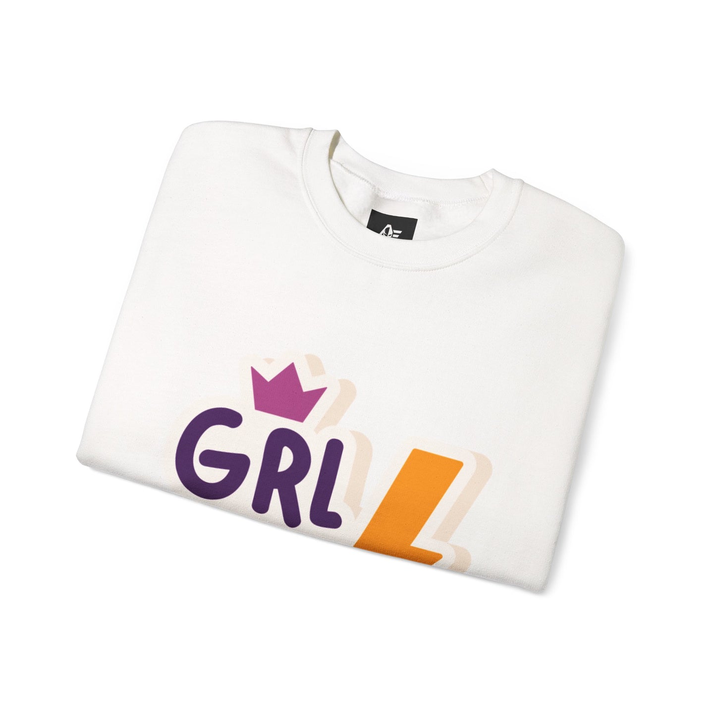 GRL PWR Crewneck Sweatshirt – Girls Power Lightning Bolt Graphic