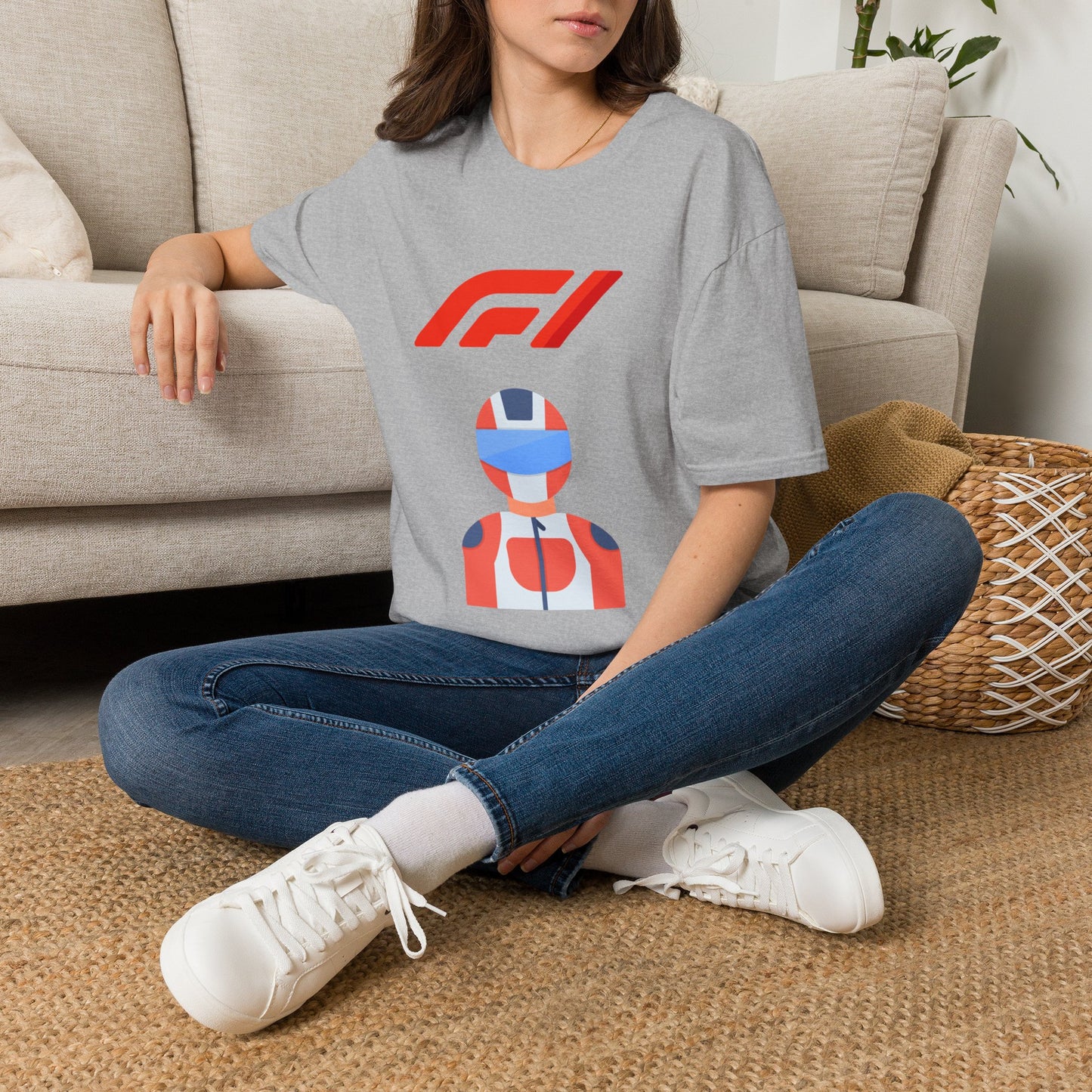 Racing Driver Graphic T-Shirt — Retro F1 Helmet Logo Tee