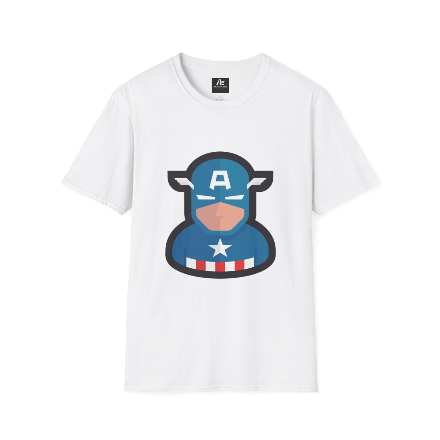 Captain Mask Graphic T-Shirt — Retro Patriotic Superhero Tee
