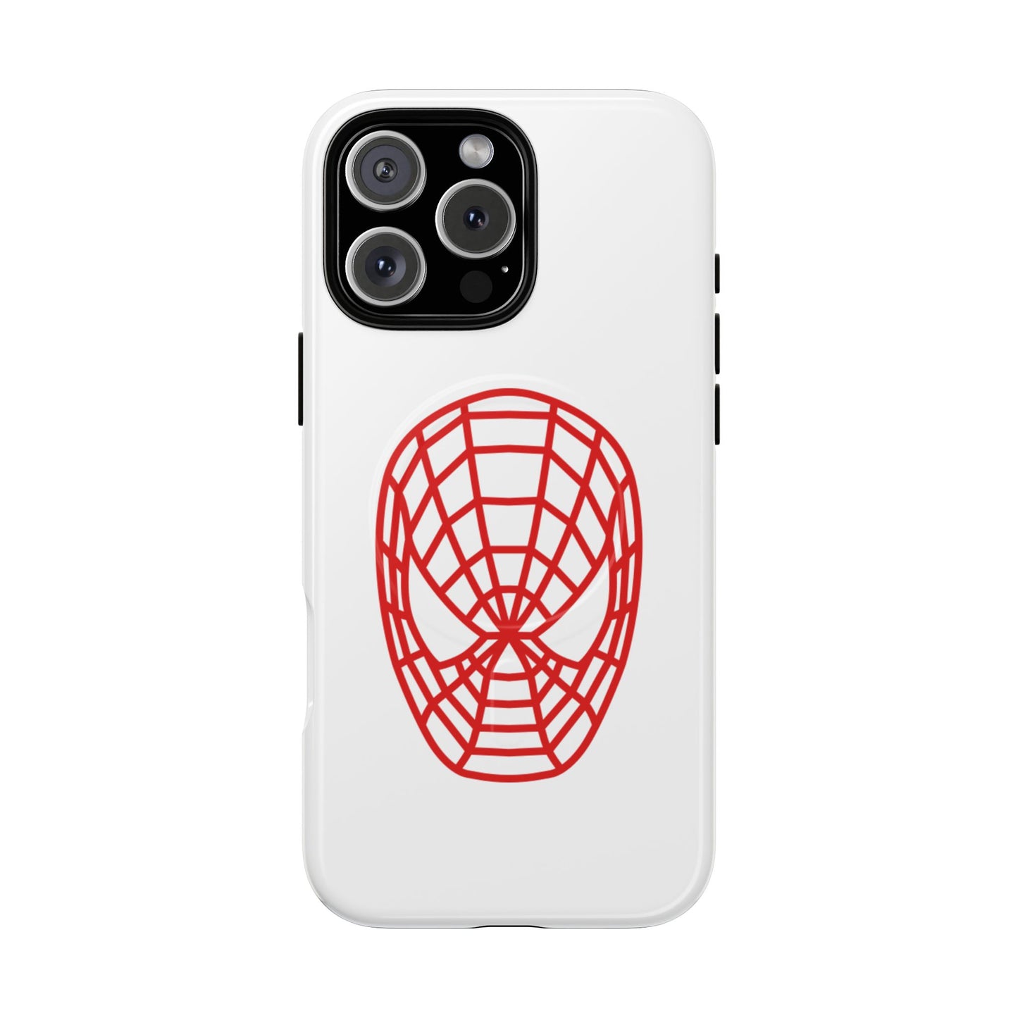 Spider Web Mask Tough Magnetic Phone Case — Red Graphic iPhone Cover