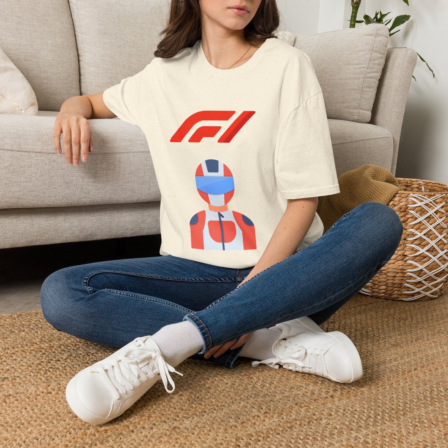 Racing Driver Graphic T-Shirt — Retro F1 Helmet Logo Tee