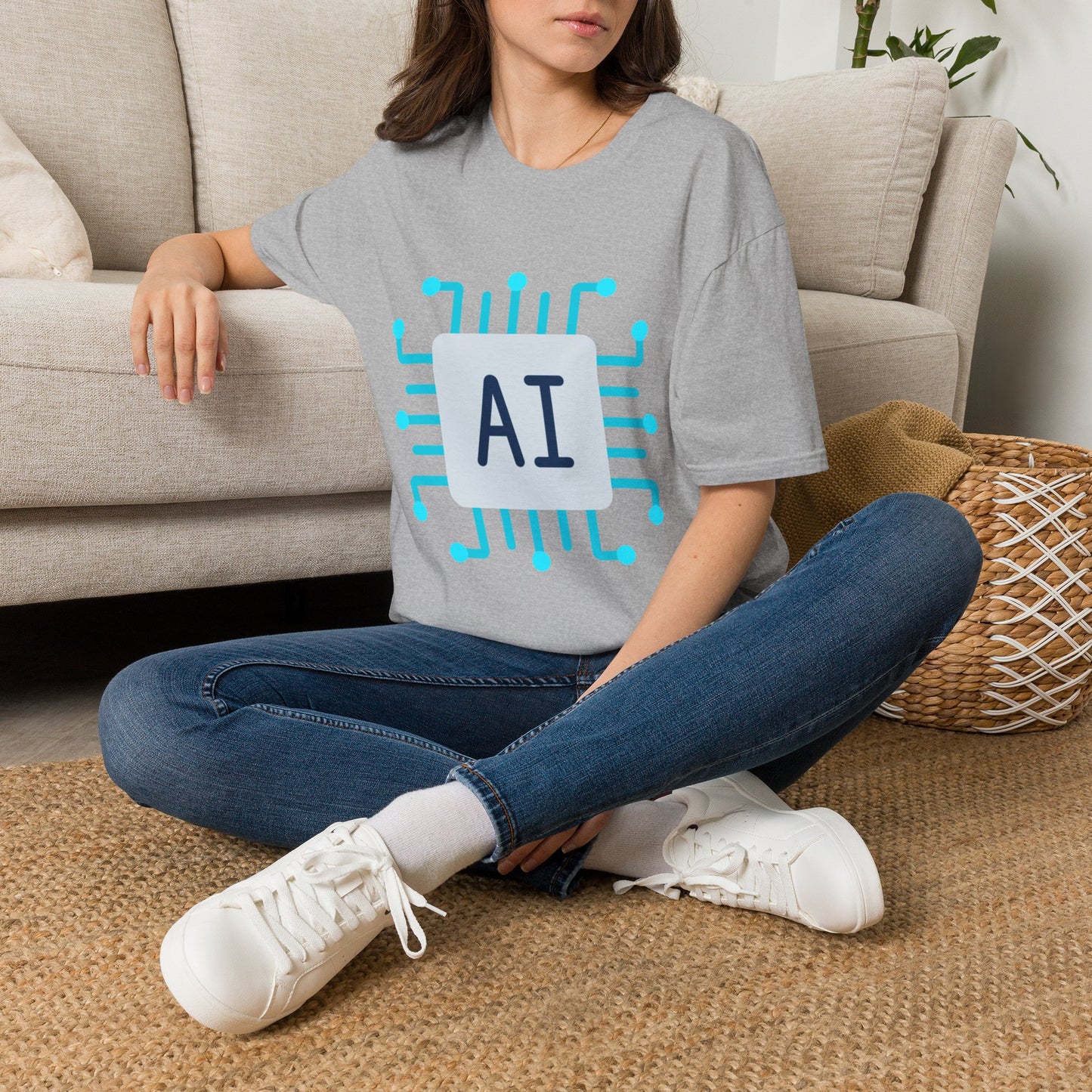 AI Chip Graphic T‑Shirt — Tech Circuit Design Tee
