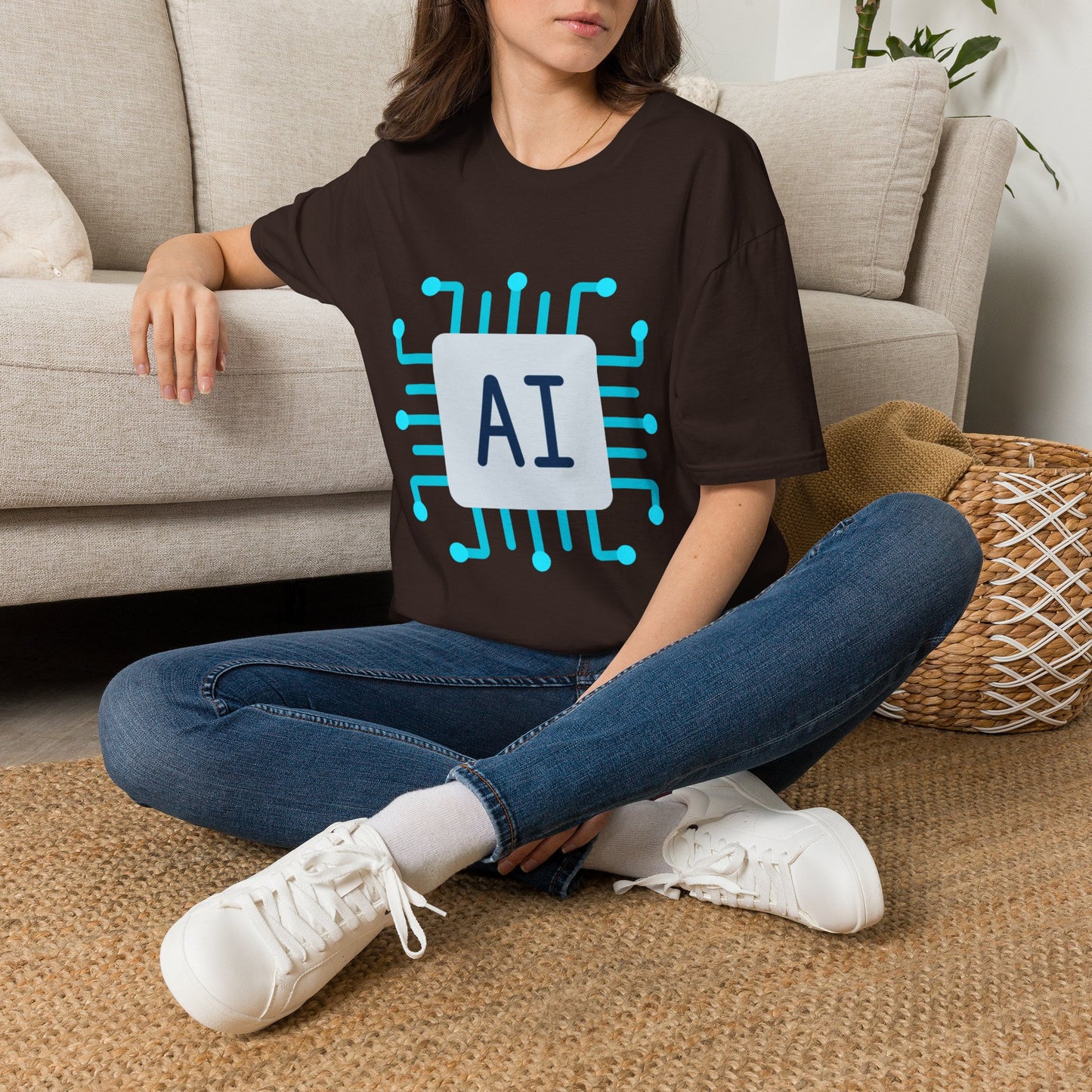 AI Chip Graphic T‑Shirt — Tech Circuit Design Tee