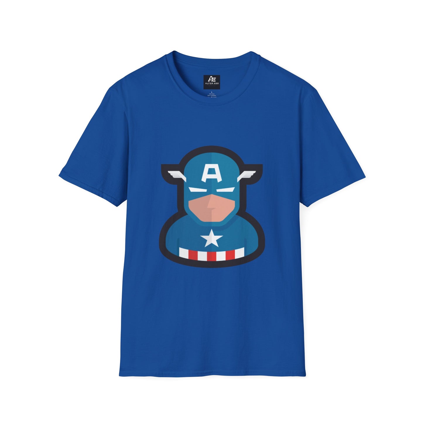 Captain Mask Graphic T-Shirt — Retro Patriotic Superhero Tee