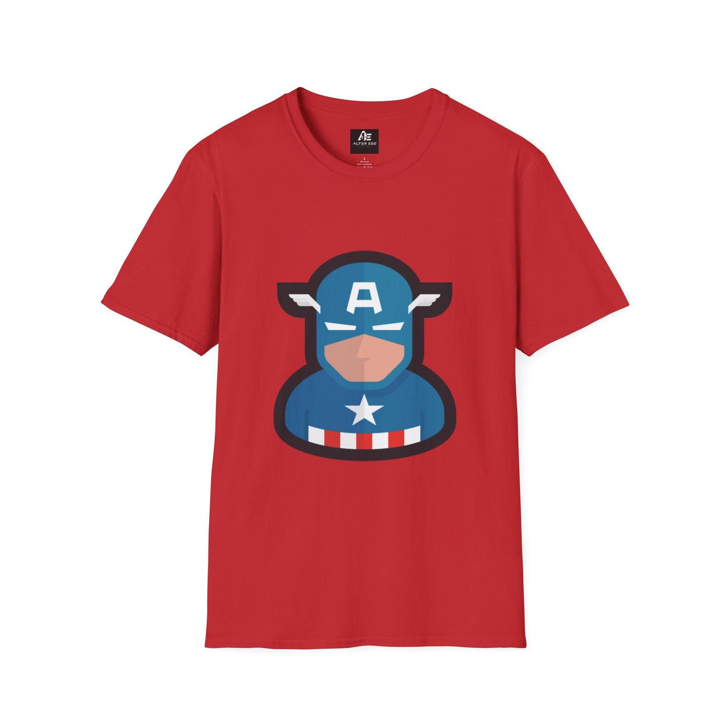 Captain Mask Graphic T-Shirt — Retro Patriotic Superhero Tee