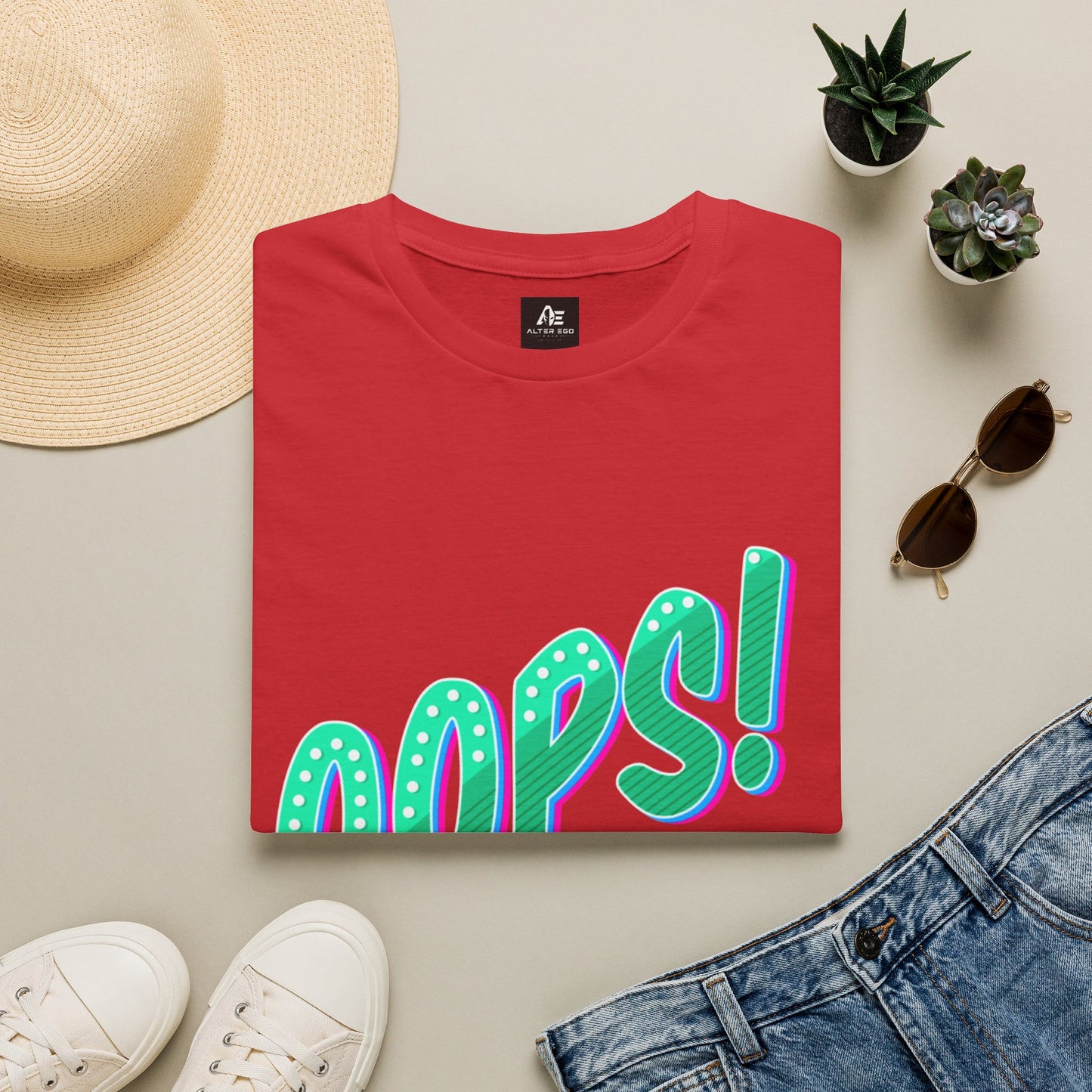 Oops! Graphic Tee — Retro Pop Typography T-Shirt