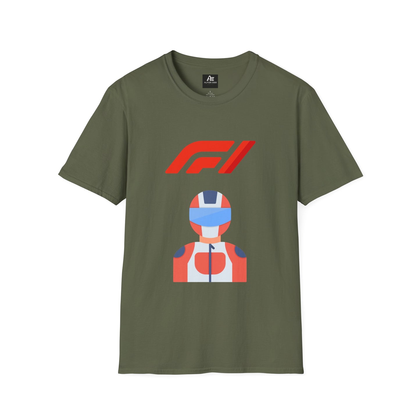 Racing Driver Graphic T-Shirt — Retro F1 Helmet Logo Tee